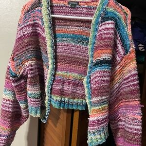 Wild Fable Red and Pink Chunky Knit Cardigan